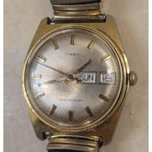 VTG 1977 Timex Marlin Series Mechanic Men's Day Date Watch RUNS